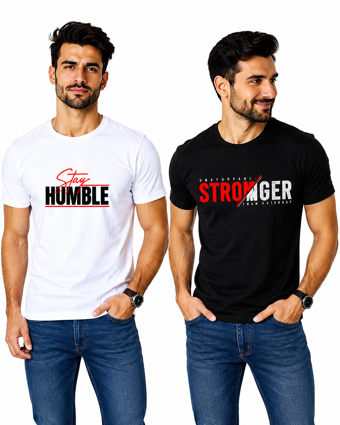 black-white-t-shirt-combo-stronger-stay-humble