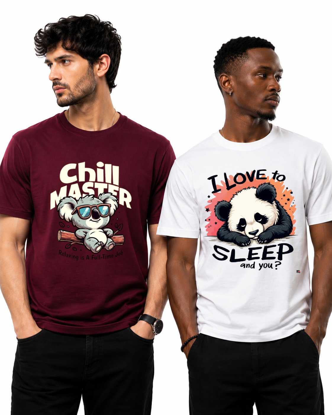 koala-chill-master-tee-funny-sleep-panda-t-shirt-combo