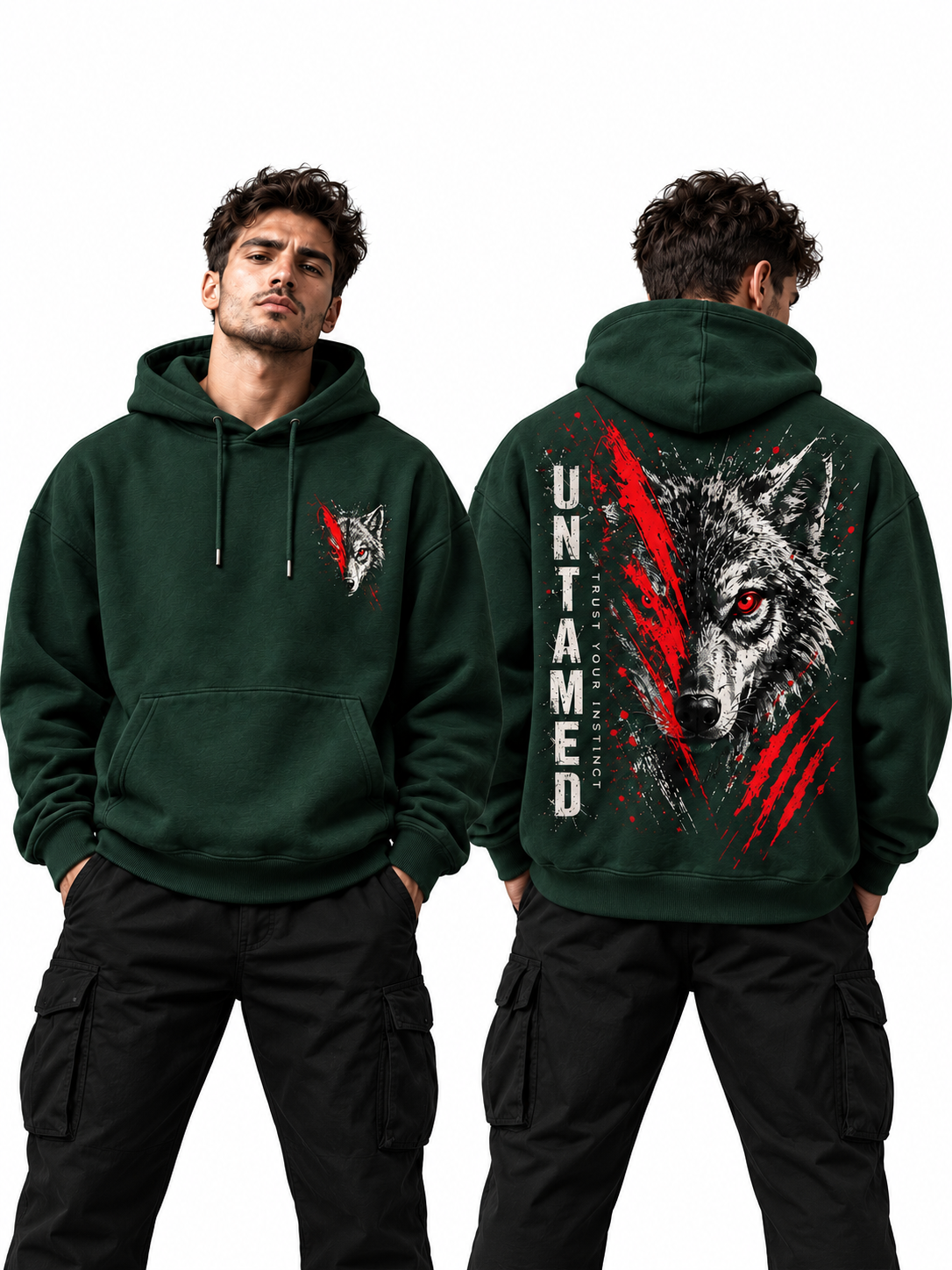 untamed-wolf-hoodie-dark-green